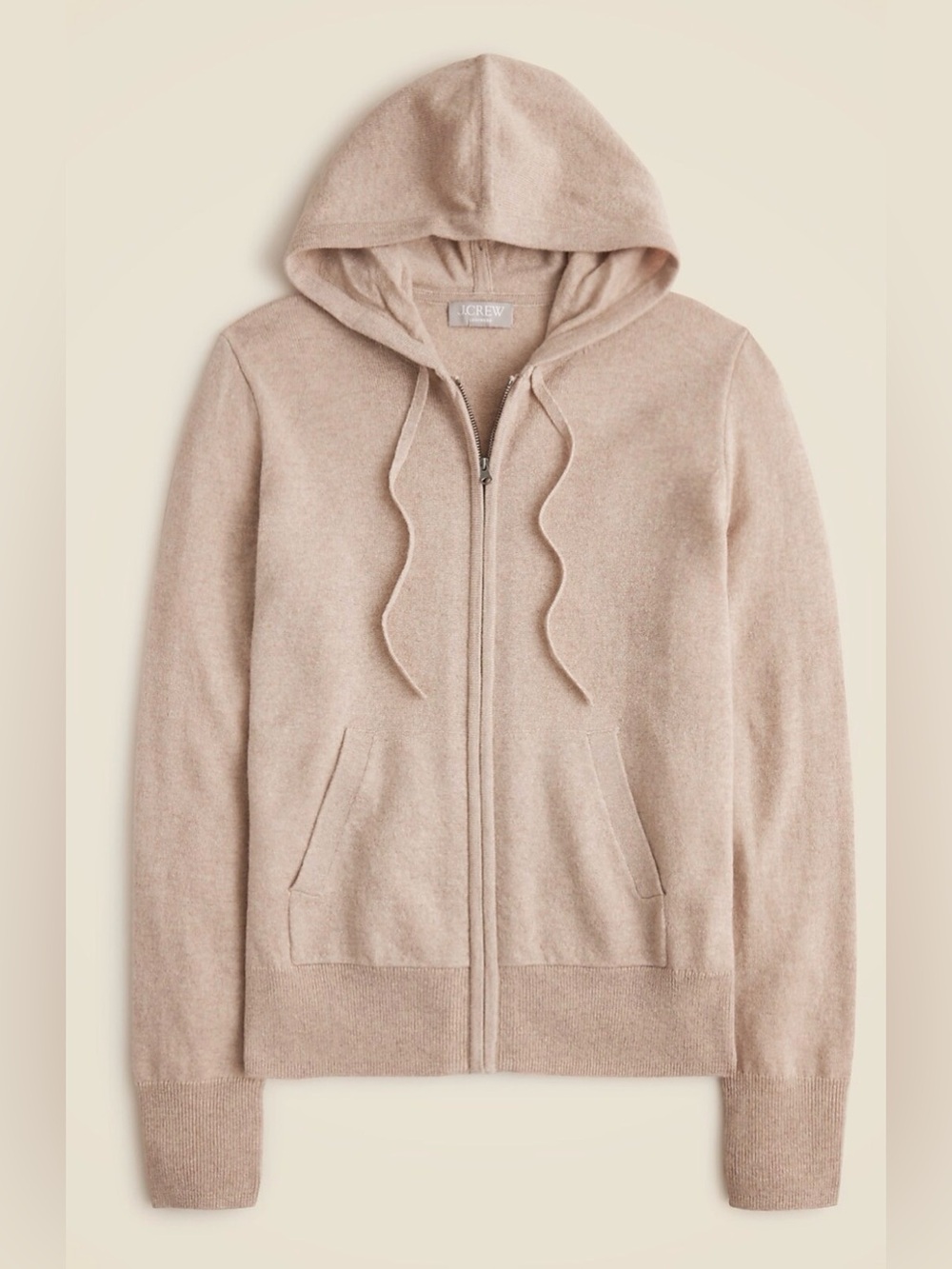 J. Crew Cashmere Full Zip-Up Sweater Hoodie Size XXL in Heather Stone